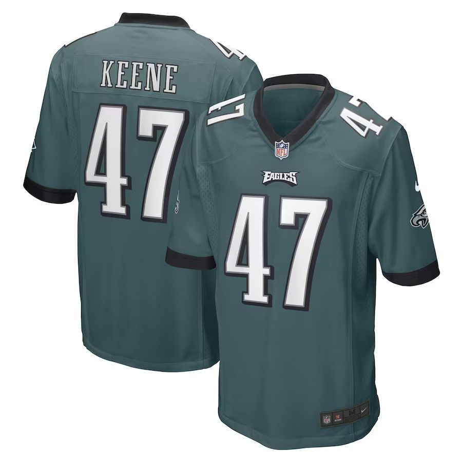 Men Philadelphia Eagles 47 Dalton Keene Nike Midnight Green Game Player NFL Jersey